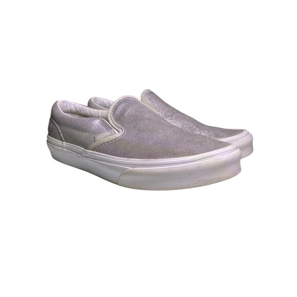 Vans Classic Slip On Silver Shoes With Box Kids Size 3.5 - Picture 3 of 16
